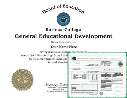 GED DIPLOMA & TRANSCRIPTS